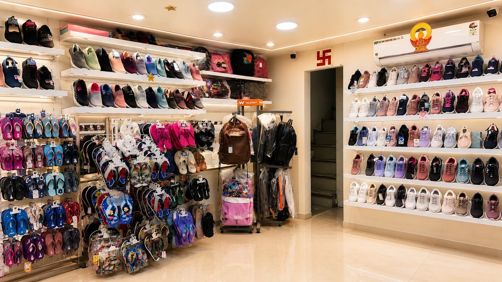 Sports and kids footwear section